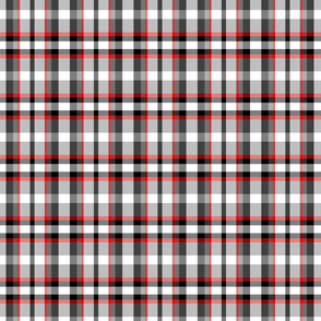 Shirt Plaid / Black White Red - Small  