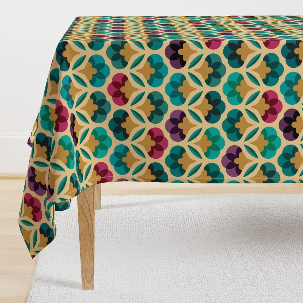 70s graphic flowers - large scale