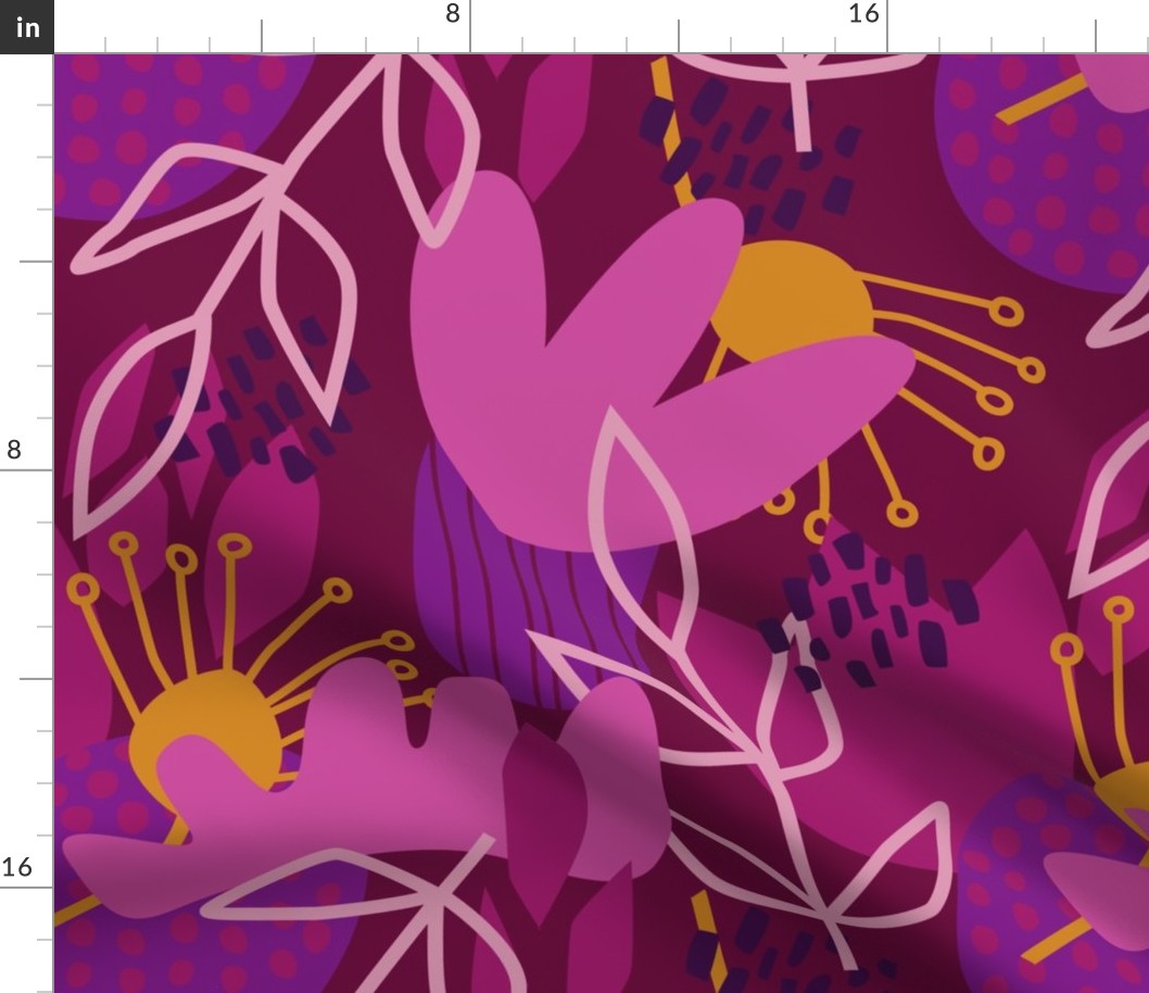 Abstract Purple Floral - Large