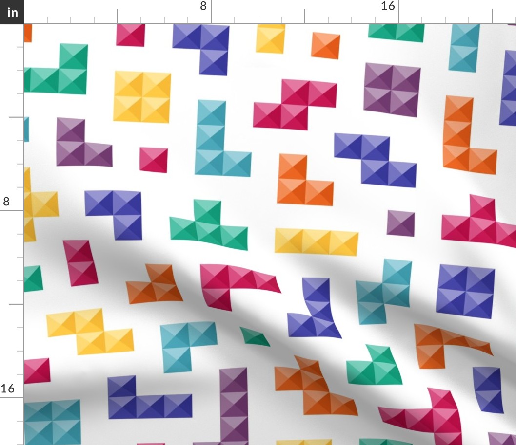 Game Tetris 3D bricks white Wallpaper