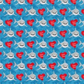 (3/4" scale) Love Bites - Shark Valentines - Blue and Red - LAD19BS