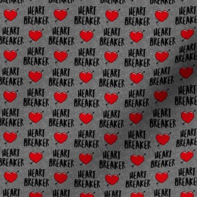 (3/4" scale) heart breaker - heart & arrow valentines - grey - LAD19BS