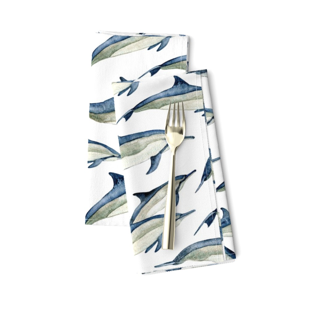 watercolor spinner dolphins (large)