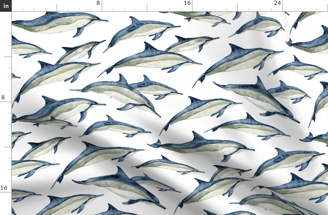 watercolor spinner dolphins (large)