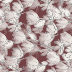 Translucent Florals tuscan Red Sideway