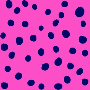 Pop Stripe Co-ordinates Dots Pink and Navy- small scale