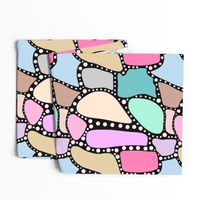 Pastel Crazy Stone #2 - pink spots on black, large 