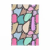 Pastel Crazy Stone #2 - pink spots on black, large 