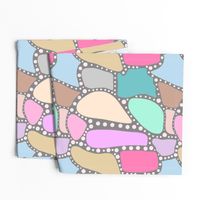 Pastel Crazy Stone #2 - pink spots on grey, large