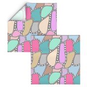 Pastel Crazy Stone #2 - pink spots on grey, large