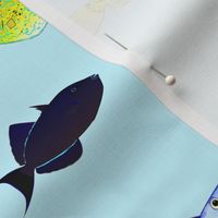 Atlantic Triggerfish Scatter on light blue