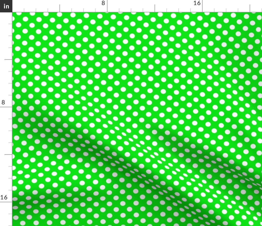 Green_00E60D+Polka white dots