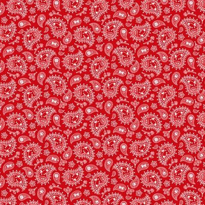 Retro Dog Paisley_Red and White_25% Size