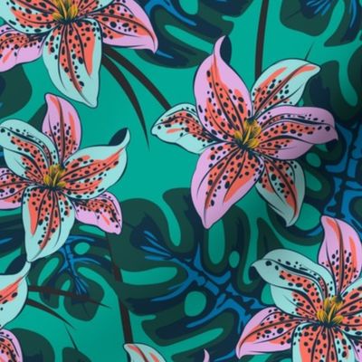 Tropical Lily-Teal