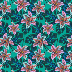 Tropical Lily-Teal