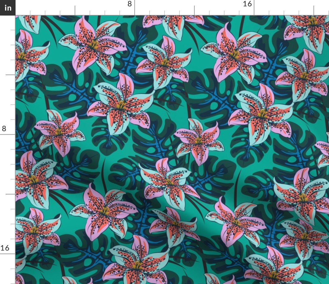 Tropical Lily-Teal