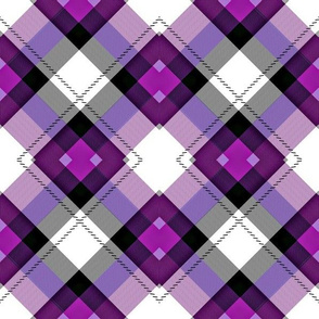 Purple Violet Persuade Stitch line Plaid on point  