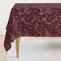 Graphic Monotone Flowers - Burgundy Rose