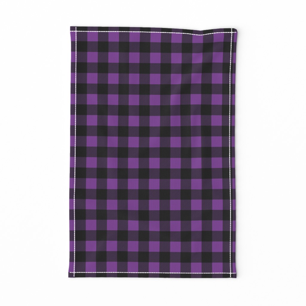 black and purple buffalo plaid - check LAD19BS