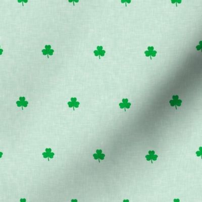 shamrocks - polka dots - green on mint - St Patrick's day - LAD19