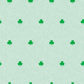 shamrocks - polka dots - green on mint - St Patrick's day - LAD19