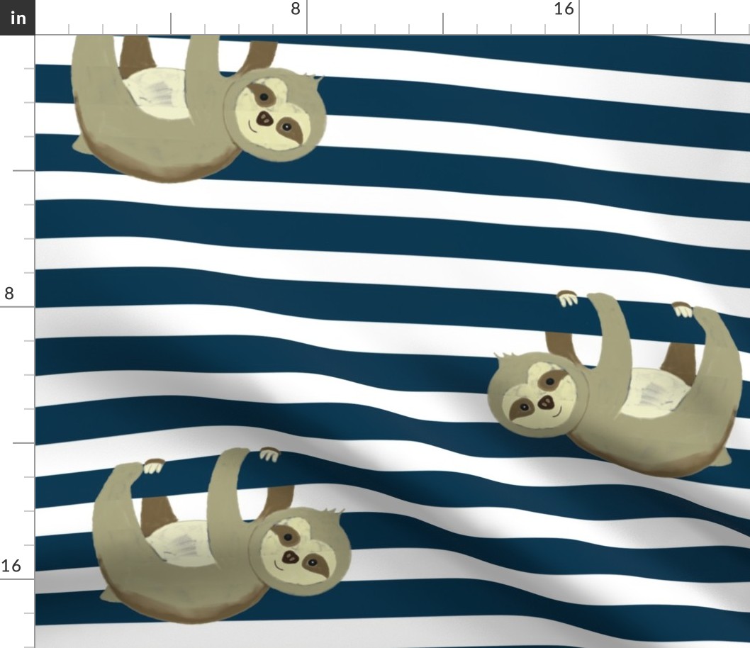 sloth stripes navy