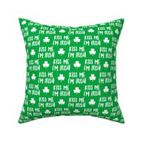 Kiss me I'm Irish - clover on green - St Patrick's day - LAD19
