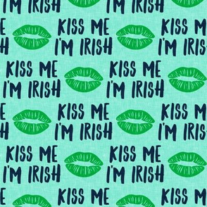 Kiss me I'm Irish - green on blue - St Patrick's day - LAD19