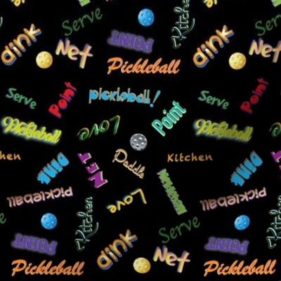 Pickleball Word Jumble - New On Black