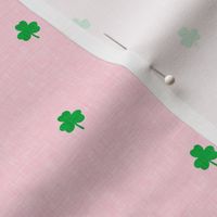 shamrocks - polka dots - green on pink - St Patrick's day - LAD19
