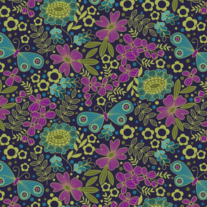 70's floral jewel-tone cool