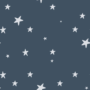 Scandi stars - dark denim blue