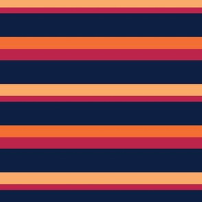 Normal scale // Meowsome 70s stripes (coordenate) // navy blue pink and orange