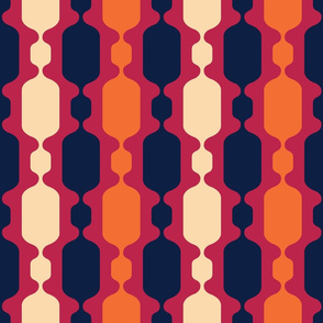 Normal scale // Meowsome 70s columns (coordenate) // navy blue pink and orange