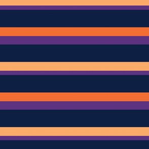 Normal scale // Meowsome 70s stripes (coordenate) // navy blue amethyst purple and orange