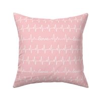 Electrocardiograph Love - pink - ekg heartbeat line
