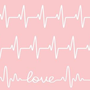 Electrocardiograph Love - pink - ekg heartbeat line