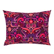 Psychedelic 70s paisley garnet ruby amethyst by Pippa Shaw