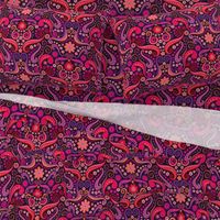 Psychedelic 70s paisley garnet ruby amethyst by Pippa Shaw