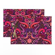 Psychedelic 70s paisley garnet ruby amethyst by Pippa Shaw