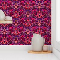 Psychedelic 70s paisley garnet ruby amethyst by Pippa Shaw