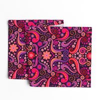 Psychedelic 70s paisley garnet ruby amethyst by Pippa Shaw