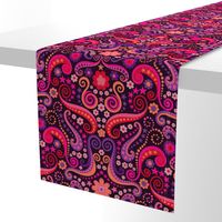 Psychedelic 70s paisley garnet ruby amethyst by Pippa Shaw