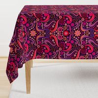 Psychedelic 70s paisley garnet ruby amethyst by Pippa Shaw