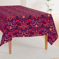 Psychedelic 70s paisley garnet ruby amethyst by Pippa Shaw