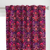 Psychedelic 70s paisley garnet ruby amethyst by Pippa Shaw