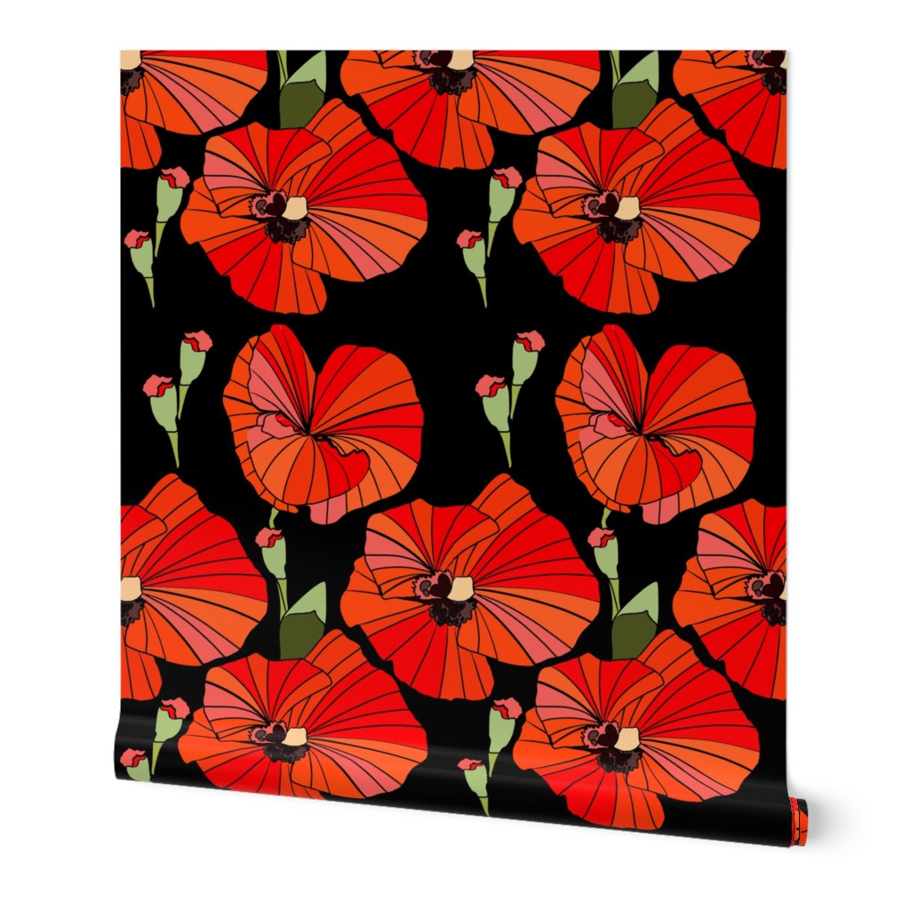 Pretty Poppies - Black