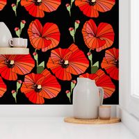 Pretty Poppies - Black