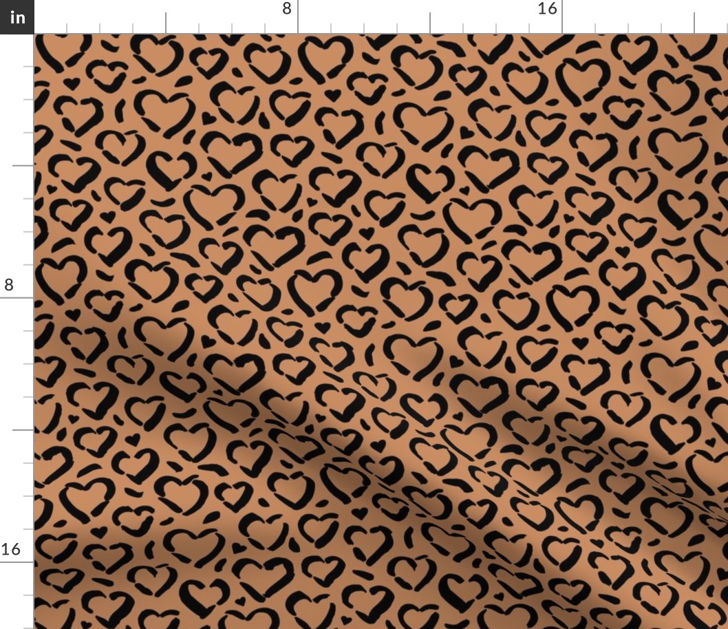 Leopard love minimal raw inky style panther print animal design cinnamon
