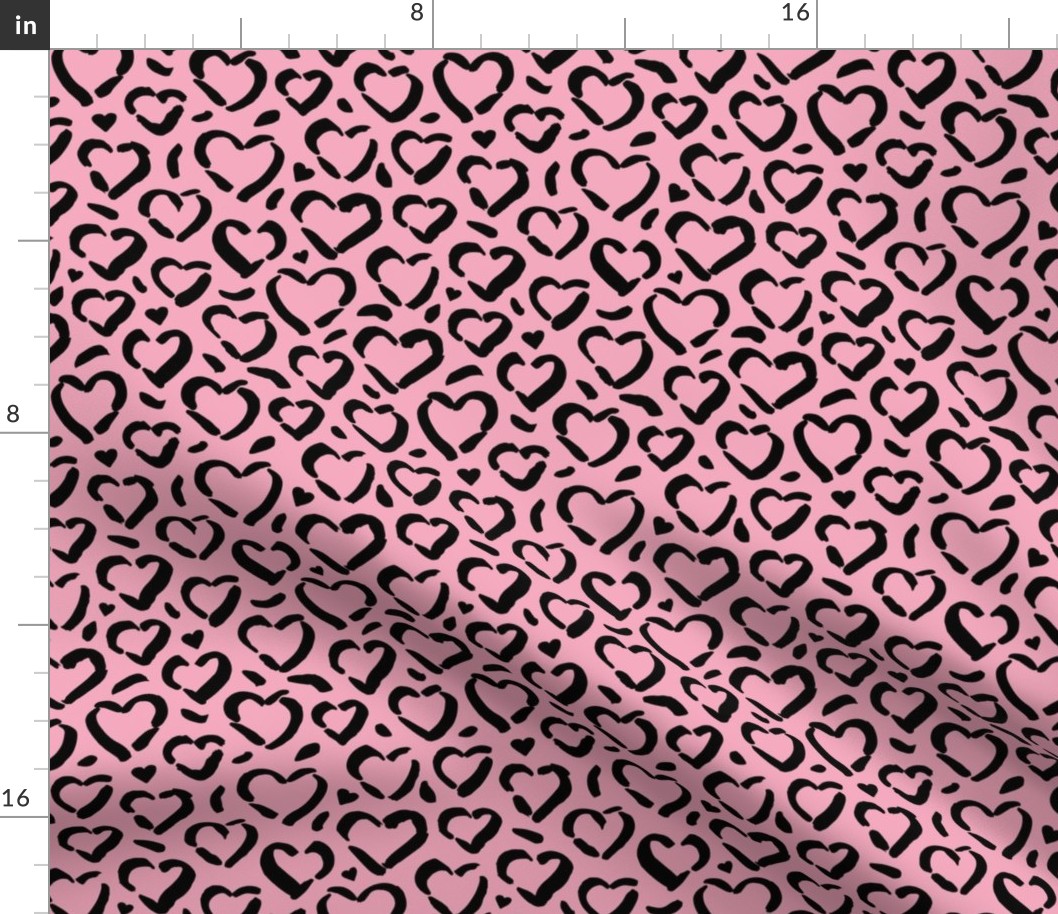 Leopard love minimal raw inky style panther print animal design pink black winter